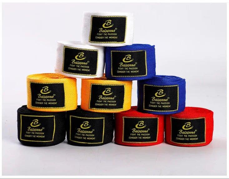 2PCS 1.5/2/3/5M Boxing Training Bandages Cotton Sports Bandages Sanda Kick Boxing Mma Hand Gloves Wraps Belt Boxing Sports Strap - MANDOTOS