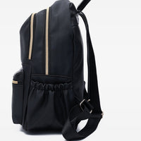 Black waterproof Oxford backpack for women by Ancient Energy, featuring multiple compartments and durable design for school use.