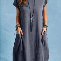 Ladies' Autumn Breeze Cotton-Linen Dress