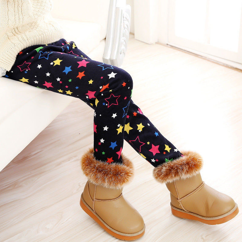 Girls' warm leggings from Ancient Energy, featuring soft, cozy fabric and a comfortable fit for cold weather.