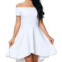 One Shoulder Short Sleeve And Large Swallowtail Skirt