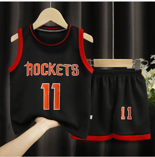 Children's basketball sports suit by Ancient Energy, featuring a boys' athletic clothing set with sporty design and vibrant colors.