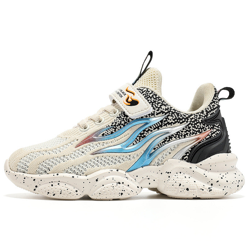 Ancient Energy boys' fashion mesh sneakers with old-school style, featuring breathable mesh and casual design for kids.