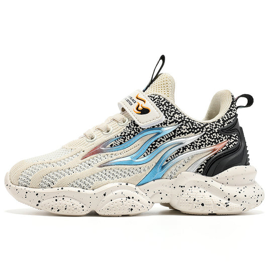 Ancient Energy boys' fashion mesh sneakers with old-school style, featuring breathable mesh and casual design for kids.