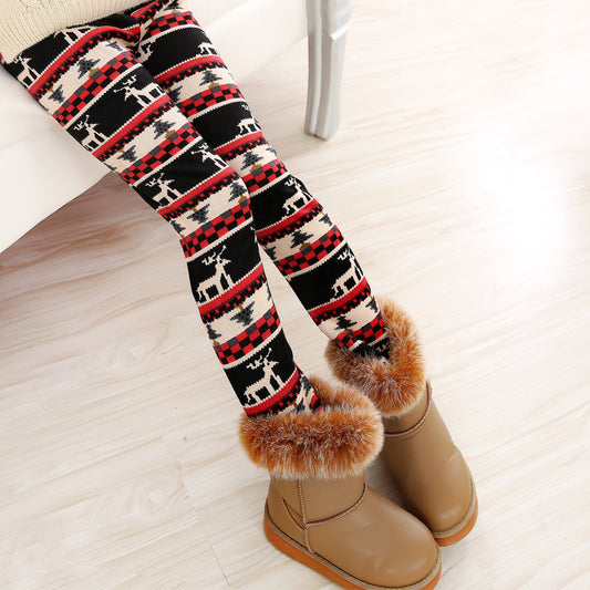 Girls' warm leggings by Ancient Energy featuring cozy, soft fabric in vibrant colors, perfect for winter wear.