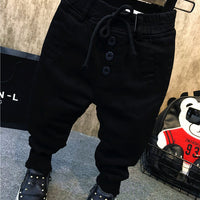 Boy's personality thickening velvet jeans by Ancient Energy, featuring a stylish children's denim design and comfortable fit.