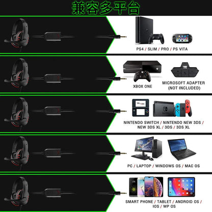 3.5mm Wired Gaming Headphones Game Headset Noise Cancelling Earphone with Microphone Volume Control for PS4 Play Station 4 PC - MANDOTOS