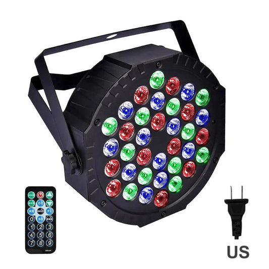 36 LED Stage Flat Par Lighting Effect DJ Disco Party Christmas Bar Club Wedding Show Lights Voice-activated Colorful Light - MANDOTOS