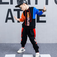 Ancient Energy boys' spring long-sleeved sports suit, Korean children's clothing, two-piece outfit for big boys, casual and comfortable.