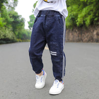 Ancient Energy CUHK Kids' fashion straight casual pants in neutral color, shown on a child model with a comfortable fit.