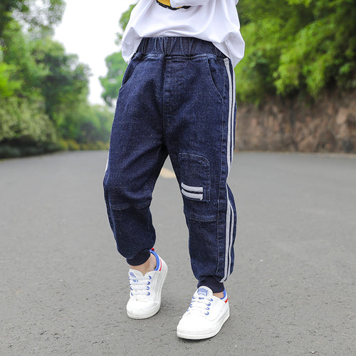 Ancient Energy CUHK Kids' fashion straight casual pants in neutral color, shown on a child model with a comfortable fit.