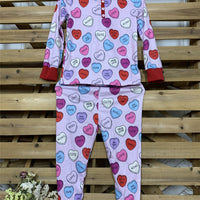 Valentines Day Love Print Casual Home Pajamas Parent Child Set - MANDOTOS