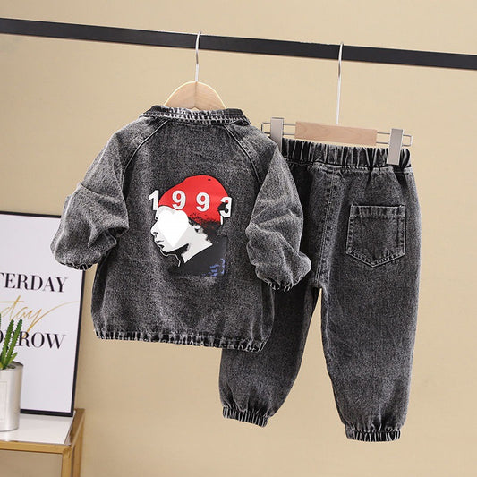 Young boy wearing fashionable spring clothing from Ancient Energy, showcasing stylish and handsome children's apparel.