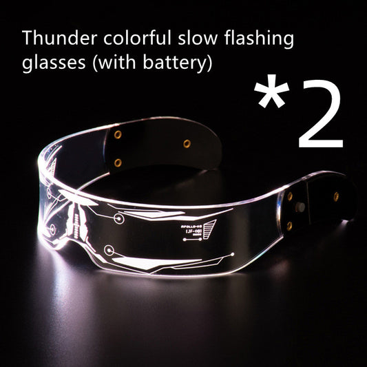 LED Luminous Glasses Party Bar Disco Punk Glasses Futuristic Style Festival Goggles Decoration Gifts - MANDOTOS