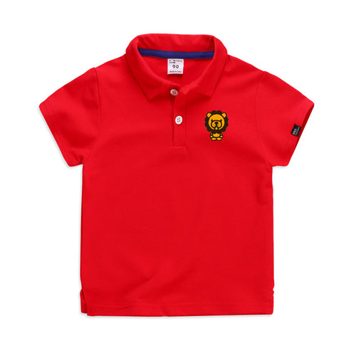Ancient Energy summer elastic cotton polo T-shirt with solid color, short sleeves, and cartoon design for men and women.