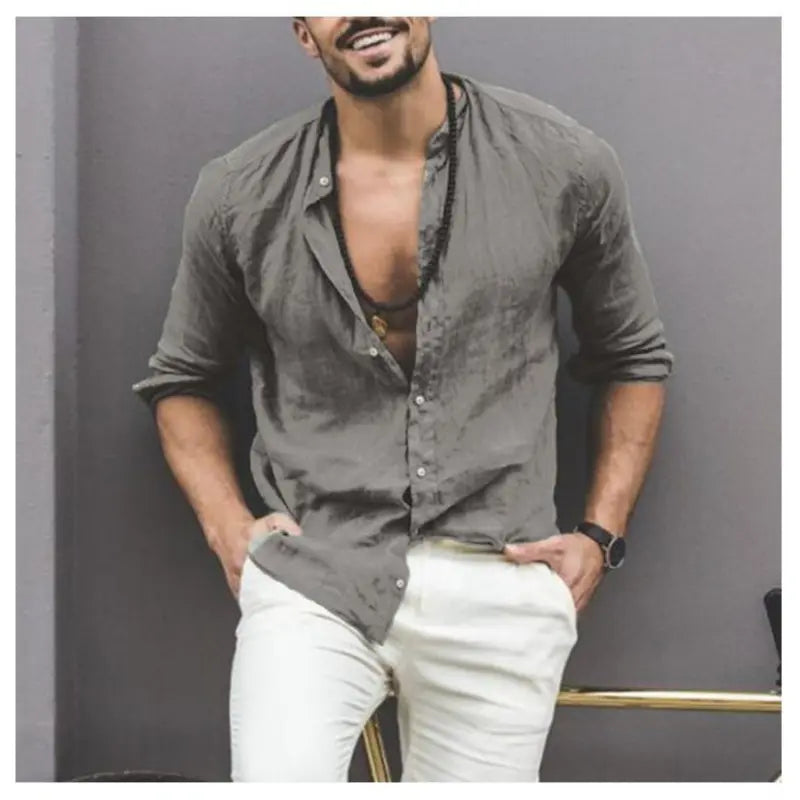 Classic Buttoned Collar Men's Shirt