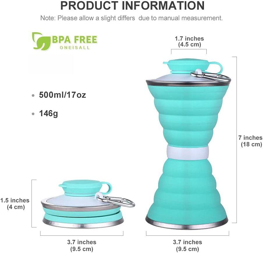 500ML Foldable Silicone Water Bottle: Ultimate Travel Companion! - MANDOTOS0