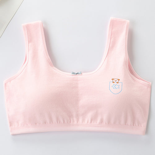 Ancient Energy girls' pure cotton junior high school student vest and underwear set with a comfortable bra for female students.