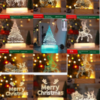 Christmas Decoration 3D Lamp Acrylic LED Night Lights New Year Valentines Day Christmas Kids Gift Christmas Ornaments - MANDOTOS