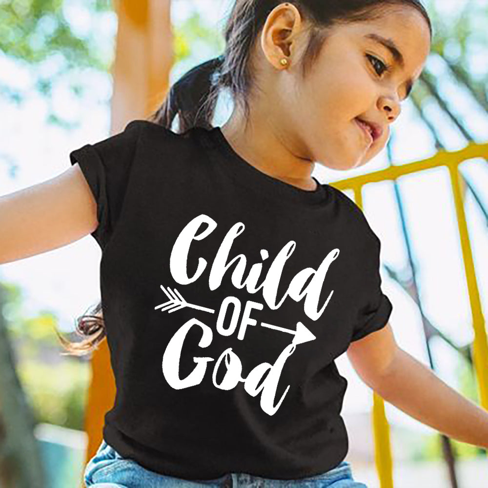 Kids' Christian holiday faith shirt by Ancient Energy, short sleeve design with colorful holiday-themed faith print.