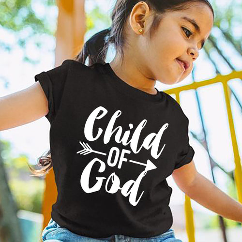 Kids' Christian holiday faith shirt by Ancient Energy, short sleeve design with colorful holiday-themed faith print.