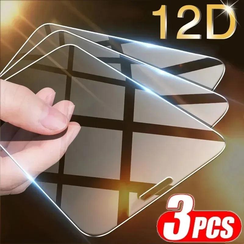 3Pcs Tempered Glass for iPhone 14 13 12 11 15 Pro Max Mini Screen Protector for iPhone XR X XS MAX 7 8 Plus 16 Protective Glass - MANDOTOS