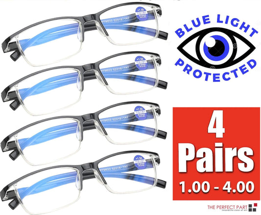 4-Pack Spring Hinge Anti-Blue Light Readers - MANDOTOS