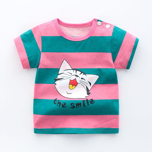 Children's cotton T-shirt by Ancient Energy, showing a colorful, soft fabric T-shirt with playful design for kids.