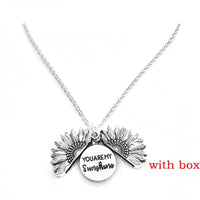 Sunflower Double Lettering Necklace