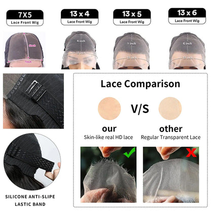 4/27 Highlight Ombre Deep Wave HD Lace Front Wig 180 Density Curly 30 nch 13x5 Brown 13x6 Lace Frontal Human Hair Wig Brazilian - MANDOTOS