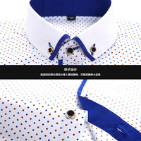 Slim-fit Business Dress Men's Shirt Fashionable Printed Thin Casual Shirt Youth Long-sleeved Fashionable All-match Top for Men