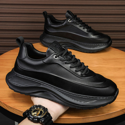 Men's Thick-soled Sports Shoes Casual Breathable Sneakers Lace-up Dad Shoes Boy - MANDOTOS