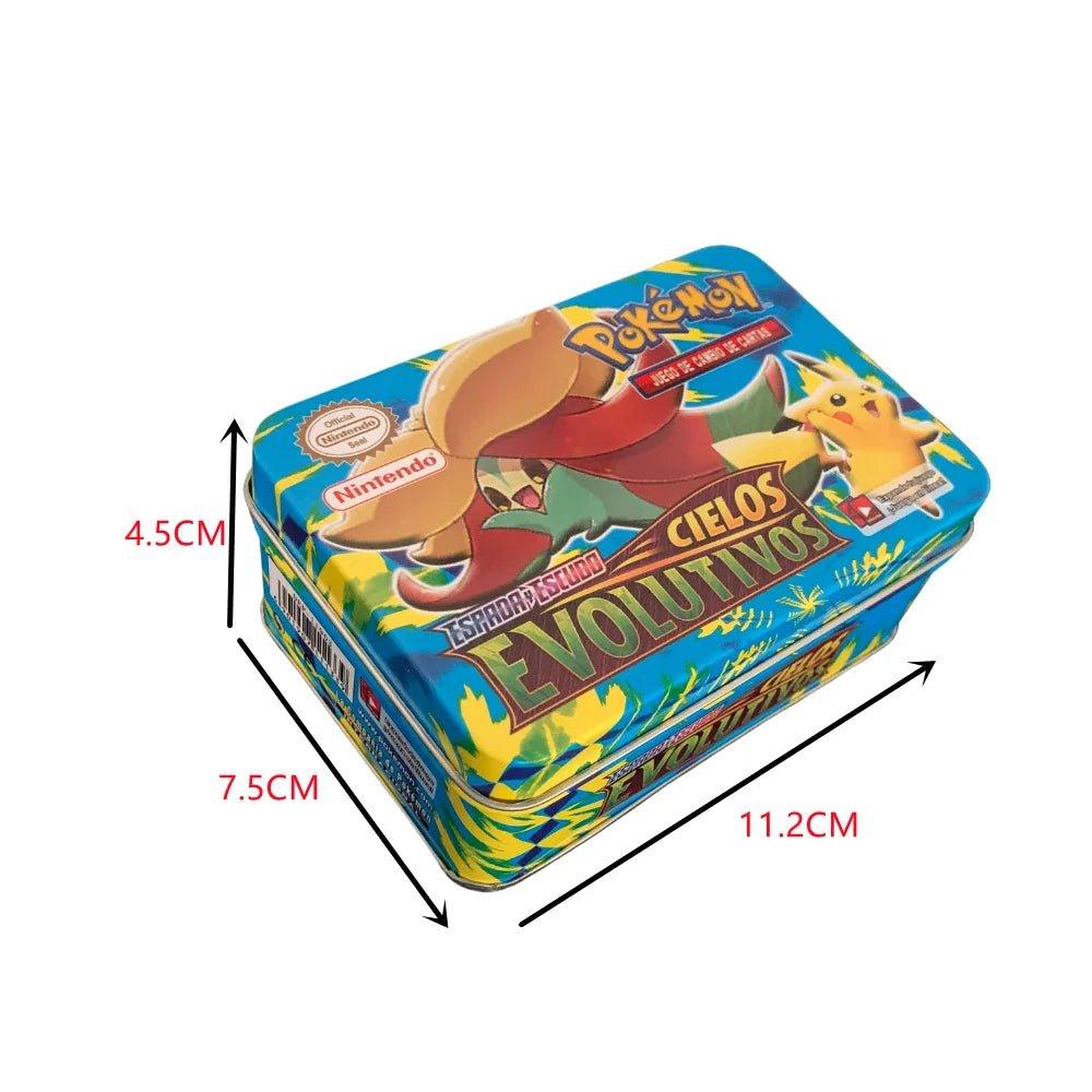 42pcs/set Iron Metal Box Pokemon TAKARA TOMY Battle Toys Lost Origin Pokemons Box with Pikachu Game Anime Bank Cards for Childre - MANDOTOS