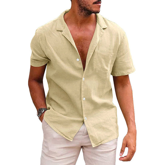 Men's Casual Beach Shirt - Short Sleeve Button Down for Effortless Summer Style