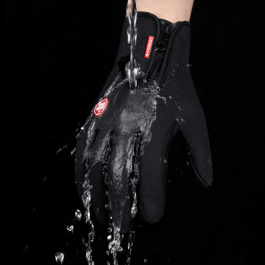 Winter Gloves Touch Screen Riding Motorcycle Sliding Waterproof Sports Gloves With Fleece - MANDOTOS