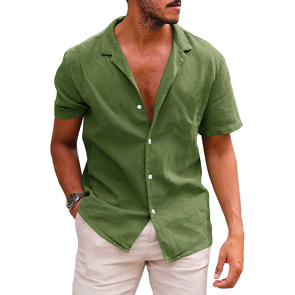 Men's Casual Beach Shirt - Short Sleeve Button Down for Effortless Summer Style