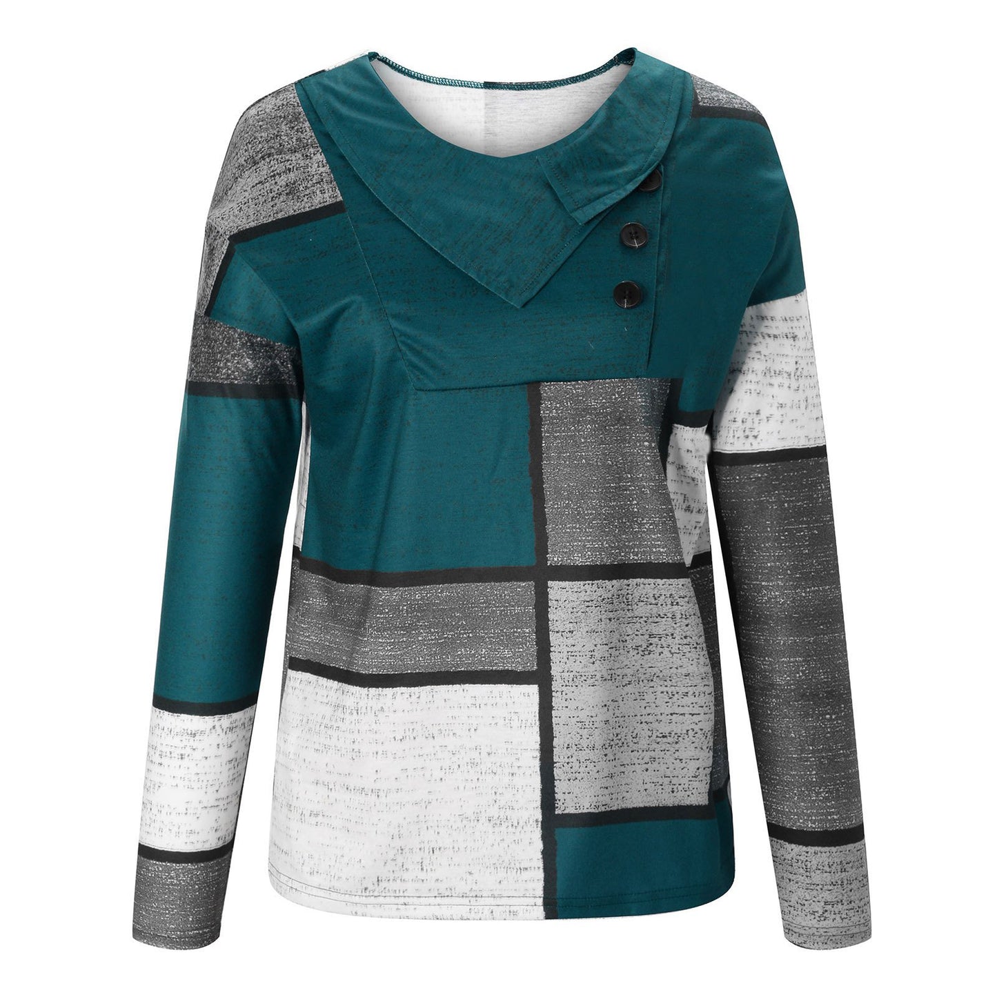 Buttoned Crossover Print Tee
