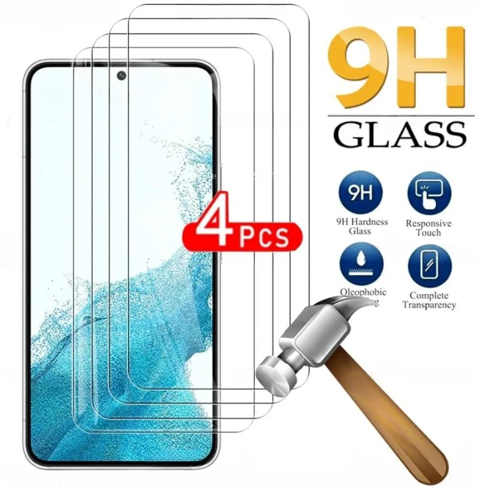 4pcs Full Cover Tempered Glass For Samsung Galaxy S24 S22 S21 S20 FE Plus 5G Screen Protector Glass Sansung S22+ Protective Film - MANDOTOS