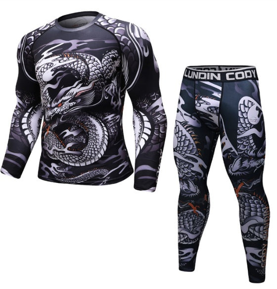 Ancient Energy MMA workout compression rashguard T-shirt in black with logo, designed for training and athletic performance.
