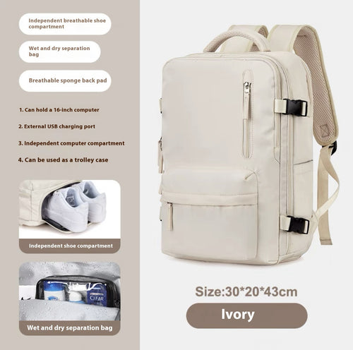 Ancient Energy large capacity travel backpack with multiple compartments, ideal for students and school use.