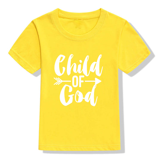 Kids Christian short sleeve holiday faith shirt by Ancient Energy featuring colorful holiday-themed design for children.