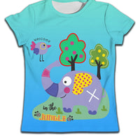 Children's boy's casual T-shirt by Ancient Energy with a soft fabric and cute cat cartoon pattern.