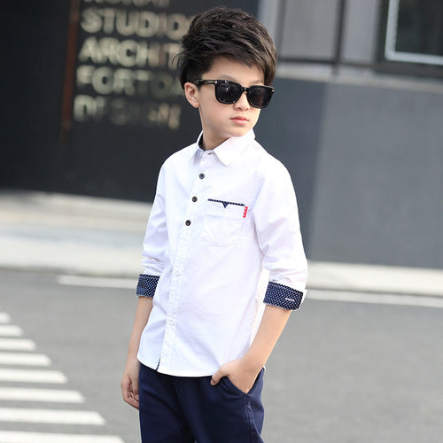 Ancient Energy trendy polka dot shirt for students, featuring a fan lapel design perfect for spring and autumn wear.
