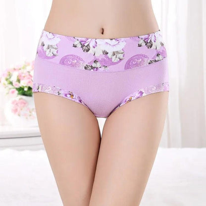 5Pcs Print Panties Women's Underwear Cute Cotton Panties Plus Size Briefs Girl Ladies Lingeries Panty Sexy Underpants For Women - MANDOTOS