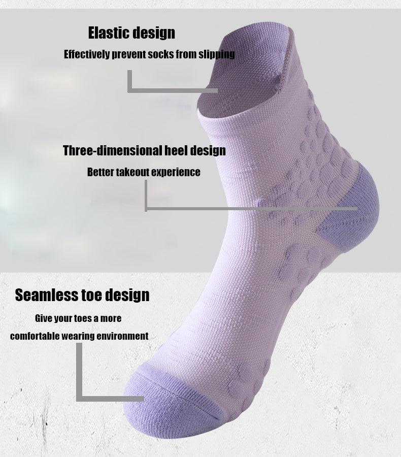 6 Pairs Crew Socks Women Hiking Running Athletic Cushioned Compression Socks Anti-odor And Breathable For Running Fitness Cycling - MANDOTOS