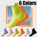 6 Pairs Crew Socks Women Hiking Running Athletic Cushioned Compression Socks Anti-odor And Breathable For Running Fitness Cycling - MANDOTOS