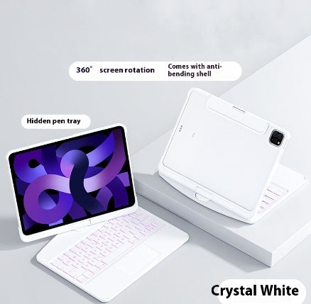 360 Swivel Keyboard Clear Case For IPad Smart Trackpad Bluetooth-compatible Keyboard Case Cover With Pen Slot - MANDOTOS