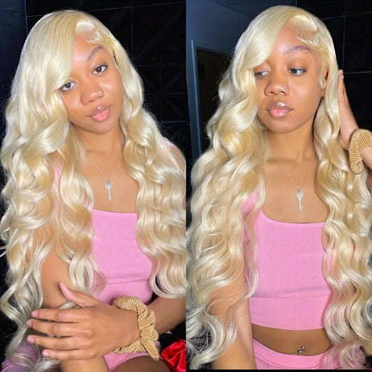 613 hd Lace Frontal Wig 13x6 Lace Frontal Wig Human Hair for Women Blonde Human Hair Wig 13x4 Body Wave Lace Front Wigs on Sale - MANDOTOS