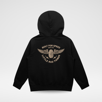 THE WINGED MECHANIC HOODIE - RECYCLED BLACK