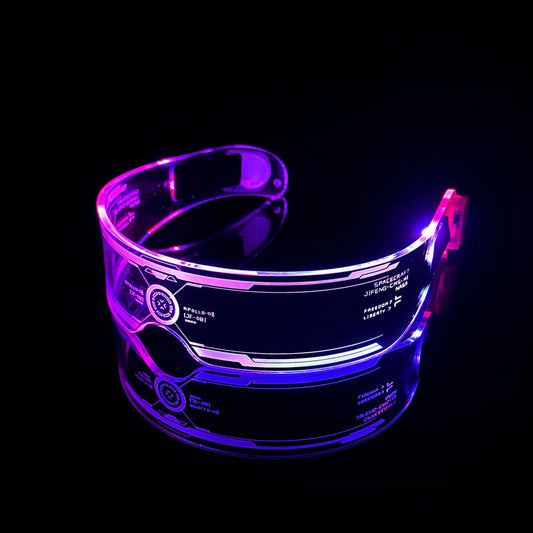LED Luminous Glasses Party Bar Disco Punk Glasses Futuristic Style Festival Goggles Decoration Gifts - MANDOTOS